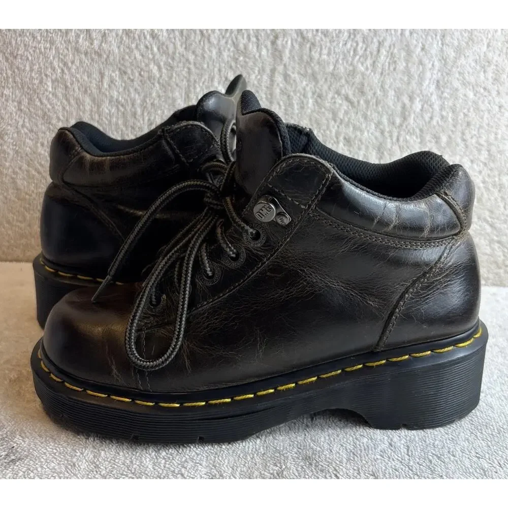 Dr. Martens Leather Toya Chunky Dk Grey Boots Women’s Size 7